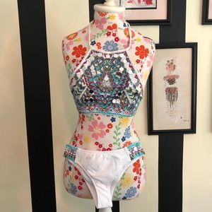 ASOS mirrored embroidered bikini